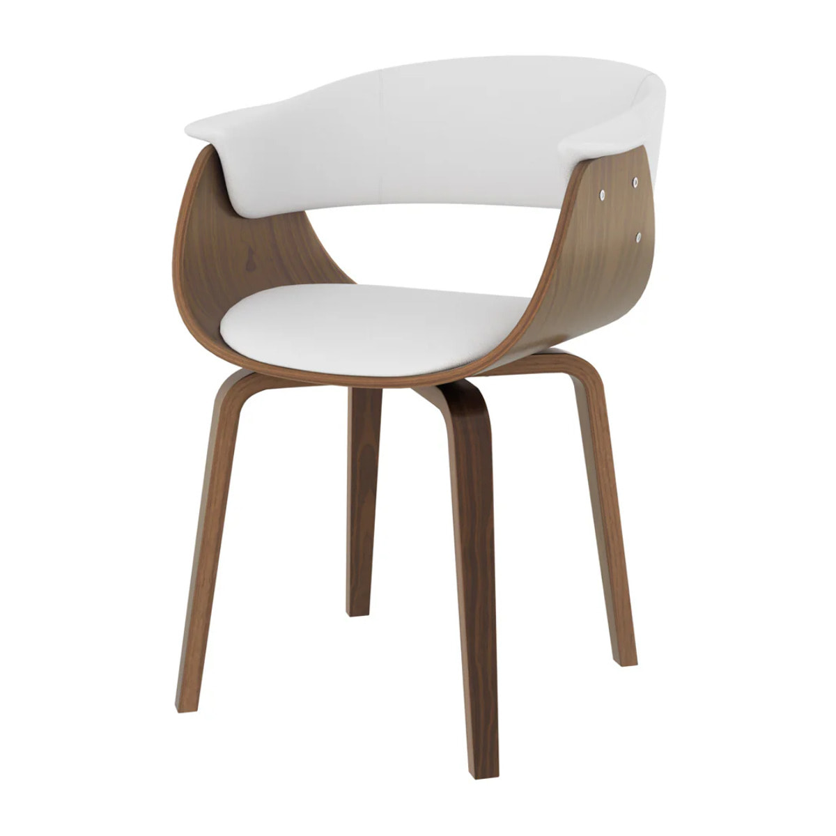 Chaise en cuir synthétique blanc - Piada