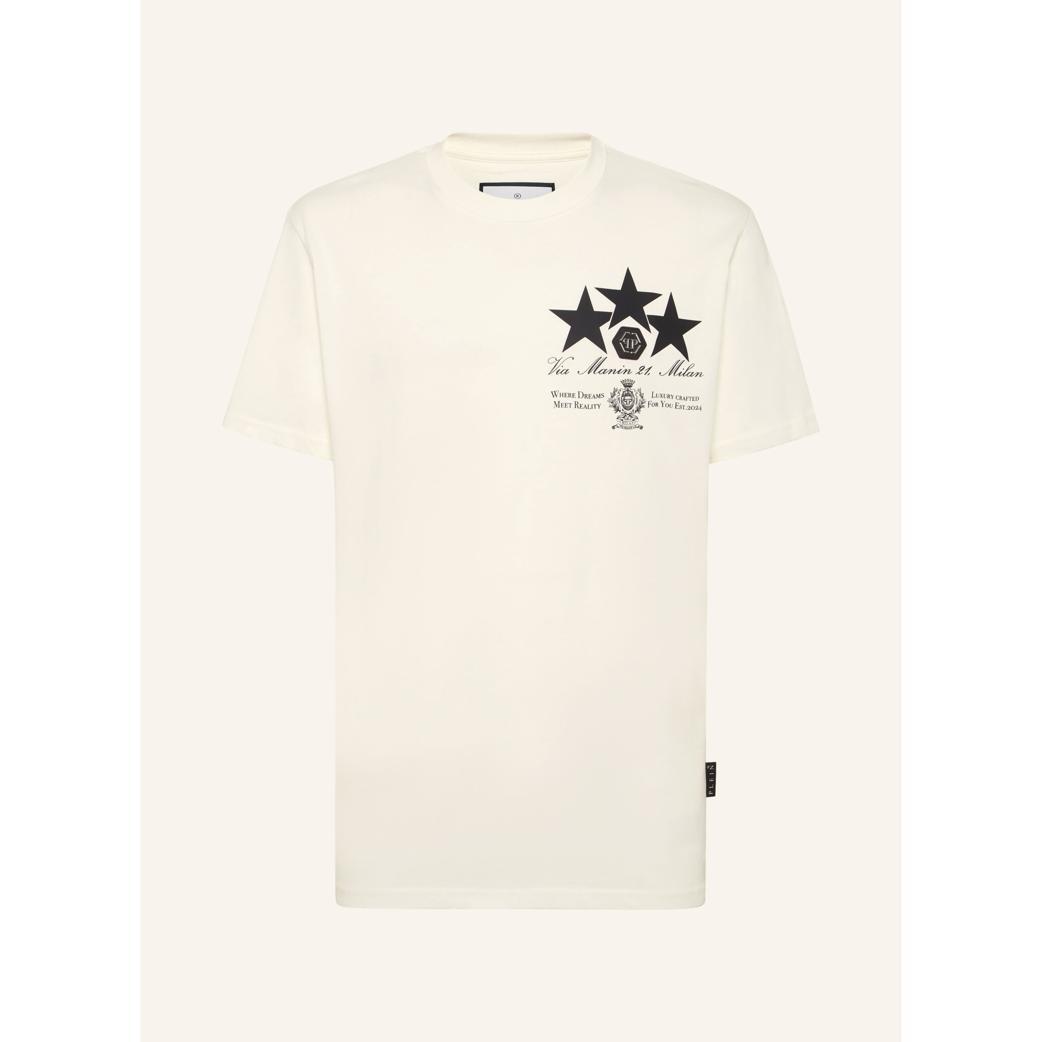 PHILIPP PLEIN Camiseta de cuello redondo y manga corta STARS