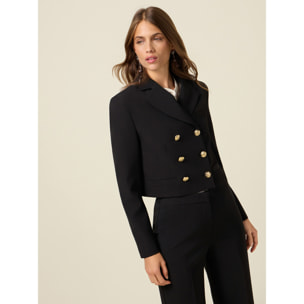 Oltre - Blazer corto cruzado - Negro