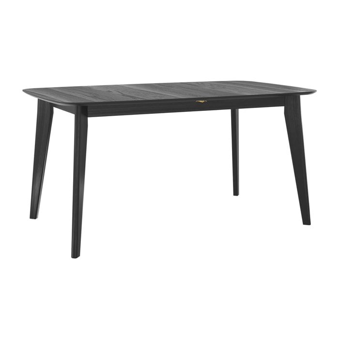 Table rectangulaire 4/6 personnes extensible en bois noir 150/180 cm - Oman