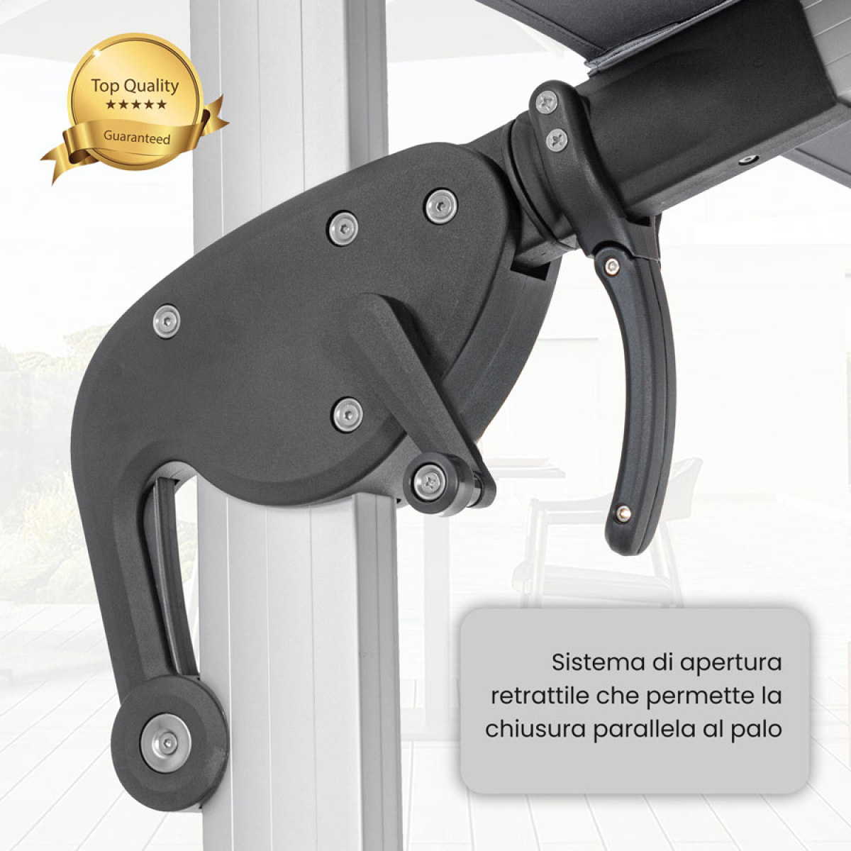 Ombrellone da esterno 3x4 Roma con braccio laterale