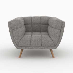 Ensemble canapé et fauteuil en tissu gris 4 places - Carmen