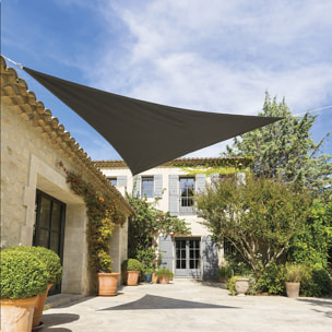 Voile d'ombrage triangulaire "Shae" ardoise 3x3x3m en polyester