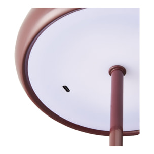 Lampada da tavolo Margate ricaricabile in metallo bordeaux ø16 cm
