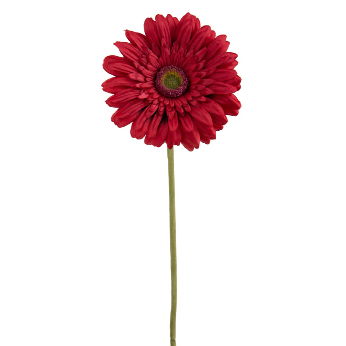 Fiore Di Gerbera Singolo. Altezza 62 Cm - Pezzi 12 - 12X62X12cm - Colore: Rosso - Bianchi Dino - Fiori Artificiali