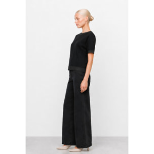 Kocca - Maglia in viscosa con girocollo e dettagli metallizzati Donna