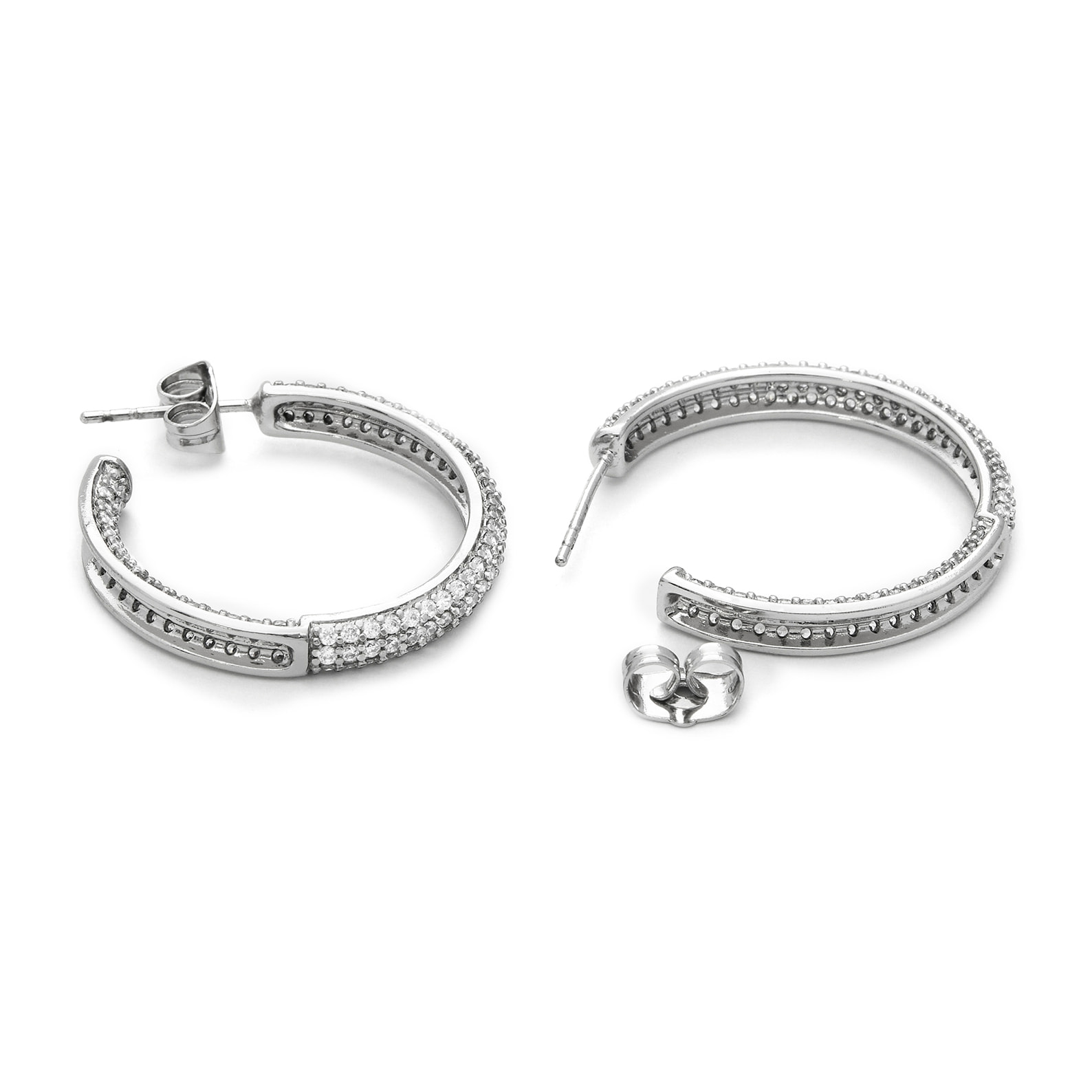 Pendientes con Circonita Brillante acabado oro 18k