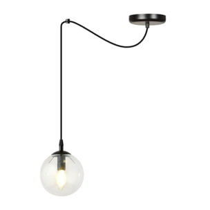 Lampada a sospensione GIGI in acciaio nero e vetro