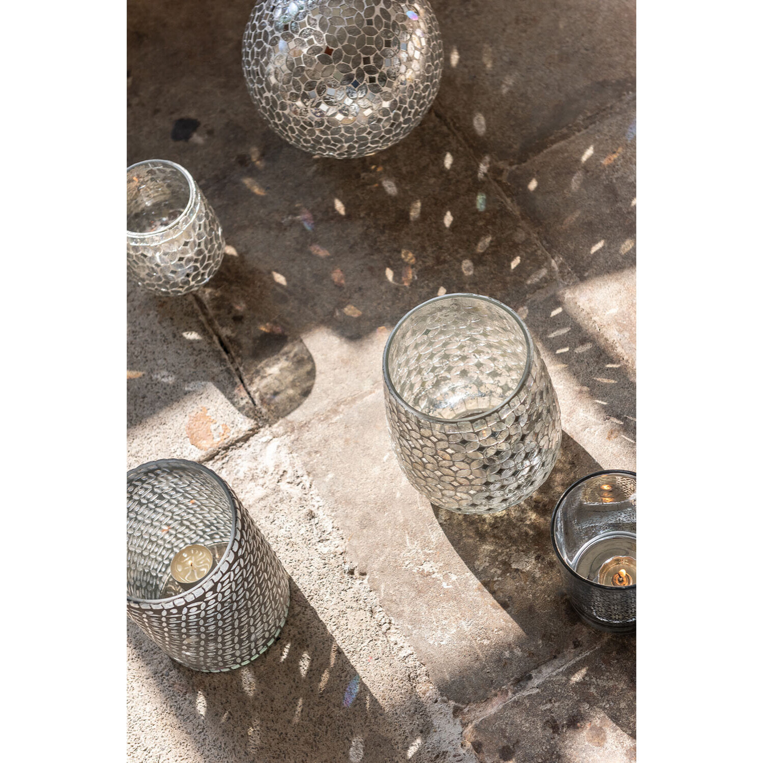 J-Line Photophore Oriental Verre Argent