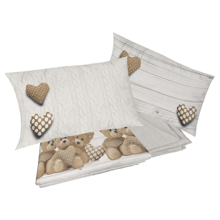 Completo letto orsetti beige