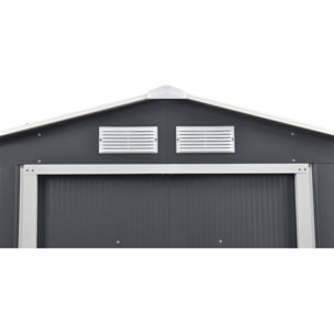 Abri de jardin métal "Vegas" - 5,29 m2 (4,83 m2 au sol) - Gris