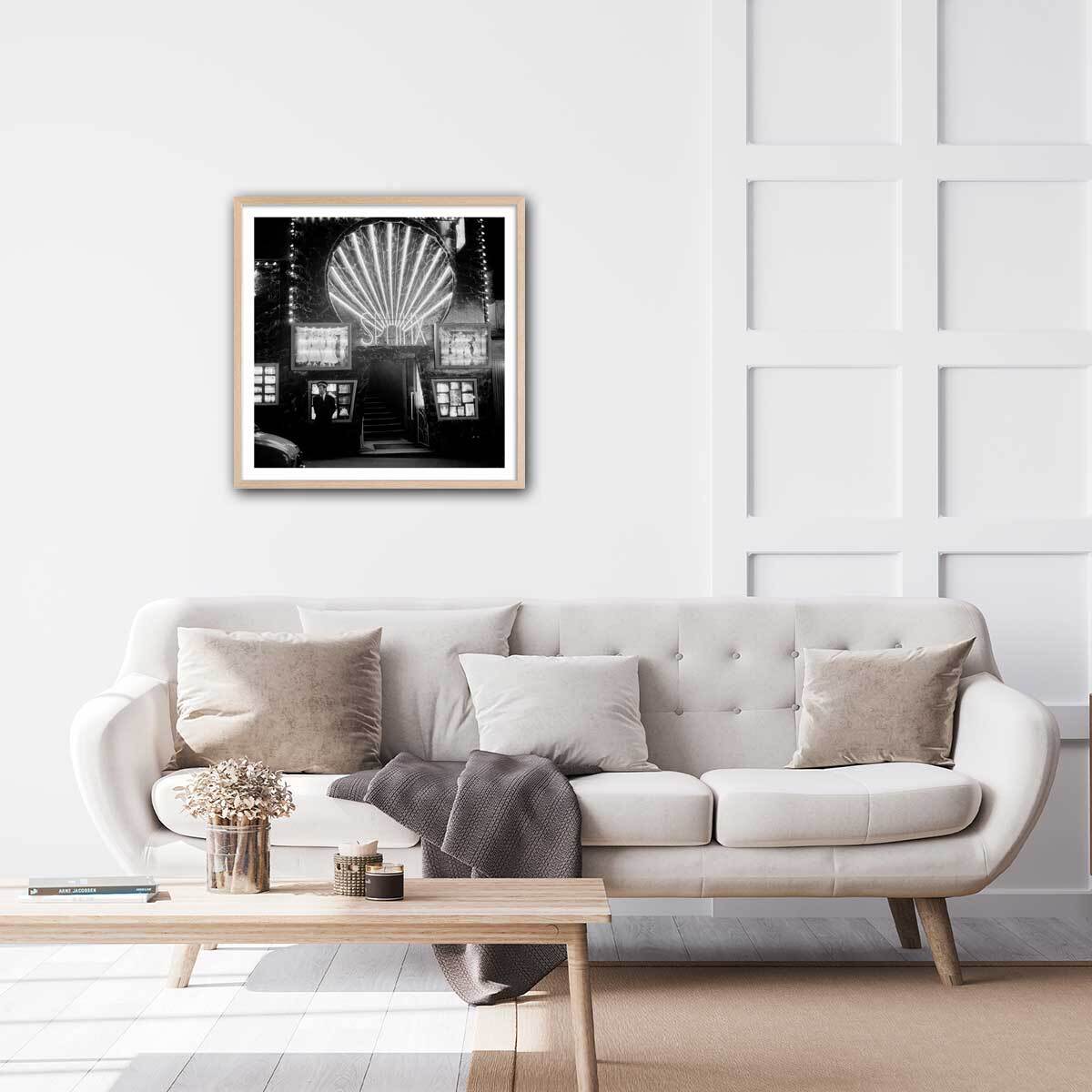 Affiche Paris, L'ancien Pigalle -Théatre le Sphinx Affiche + cadre en bois - Chêne