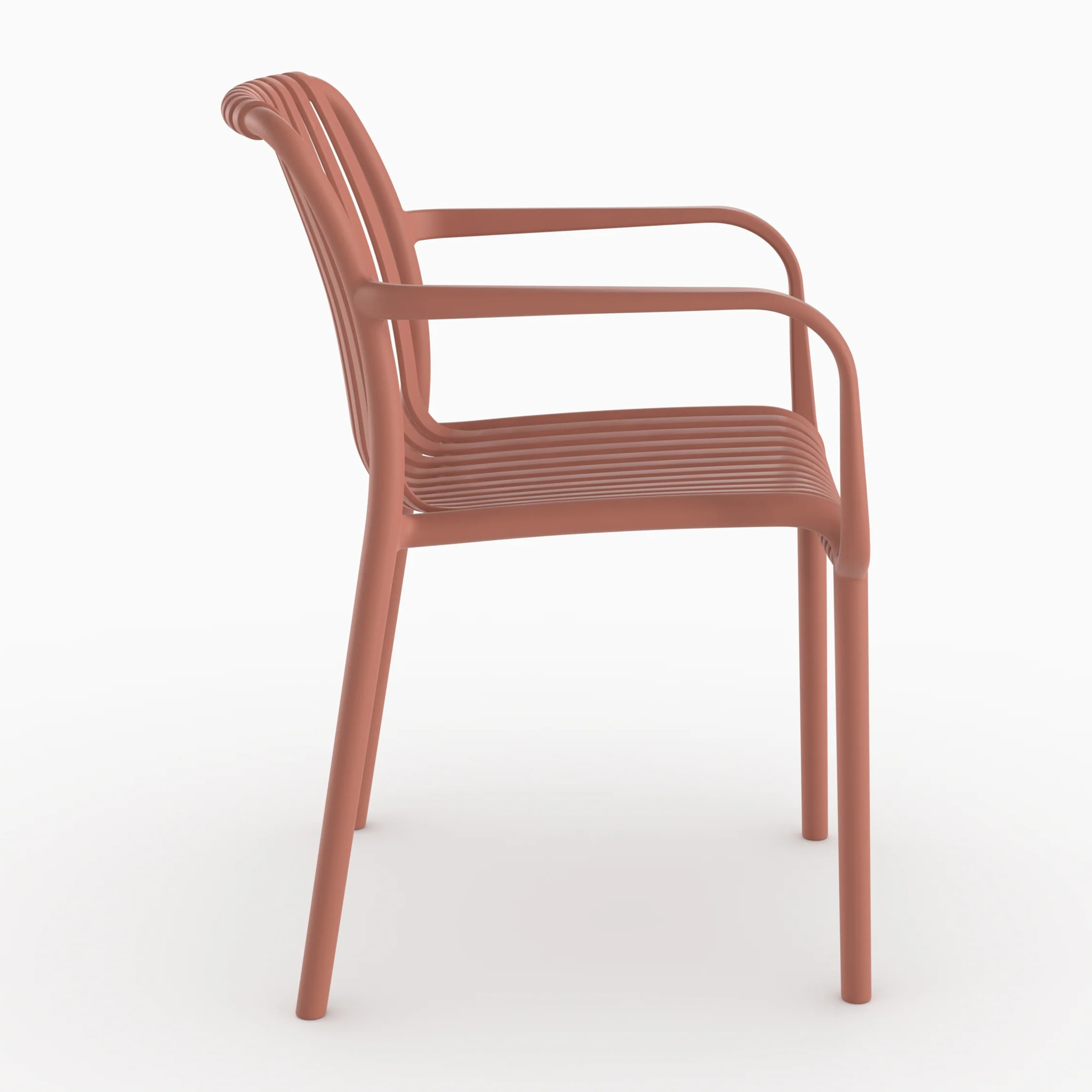 Lot de 2 chaises de jardin empilables en plastique terracotta - Ivy