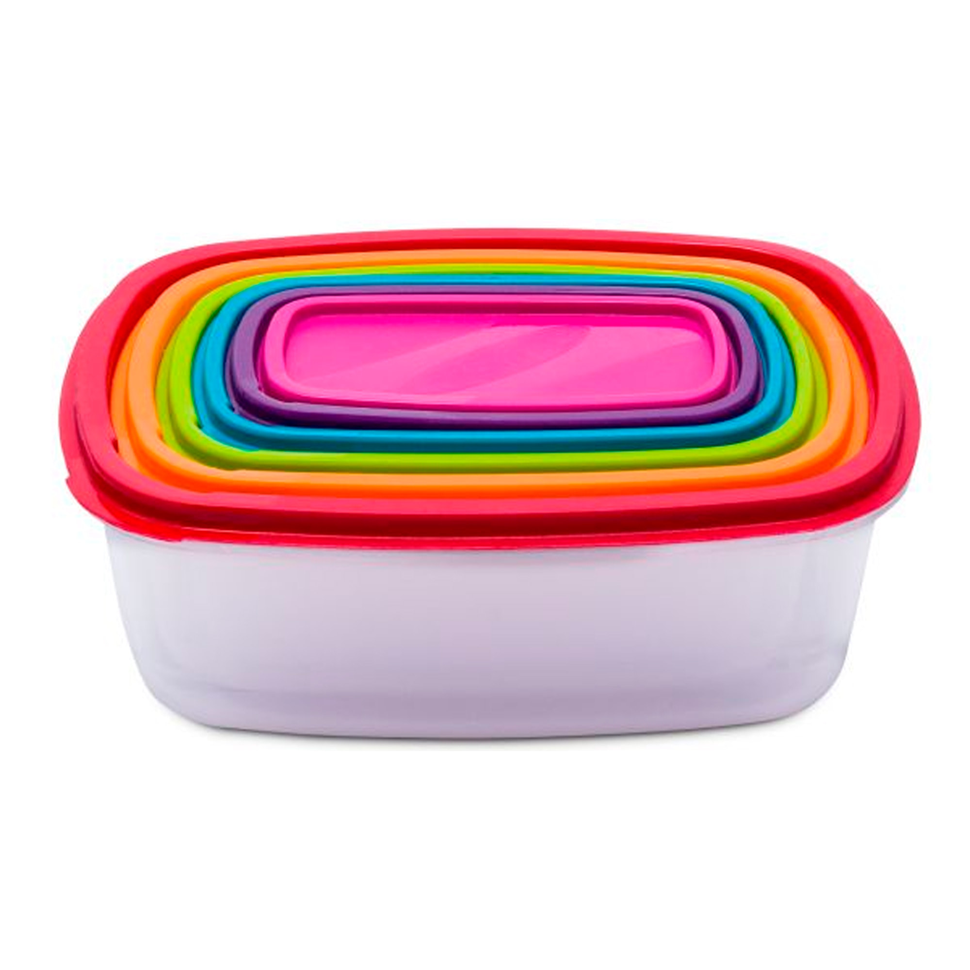 Conjunto de 6 cajas de conservación de alimentos rectangular