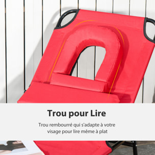 Bain de soleil pliable – Dossier 4 positions – Coussins inclus