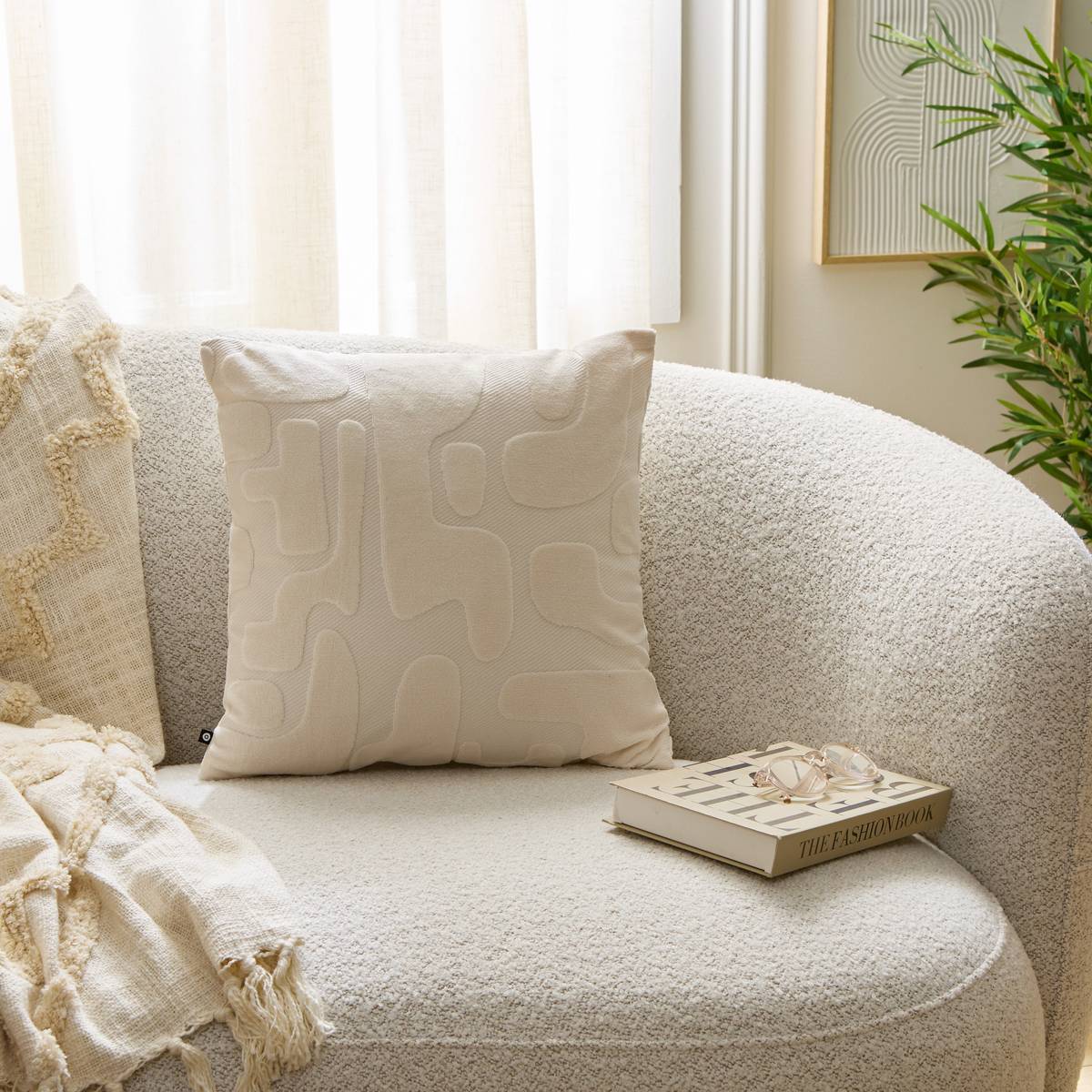 Coussin Delor 40x40cm blanc