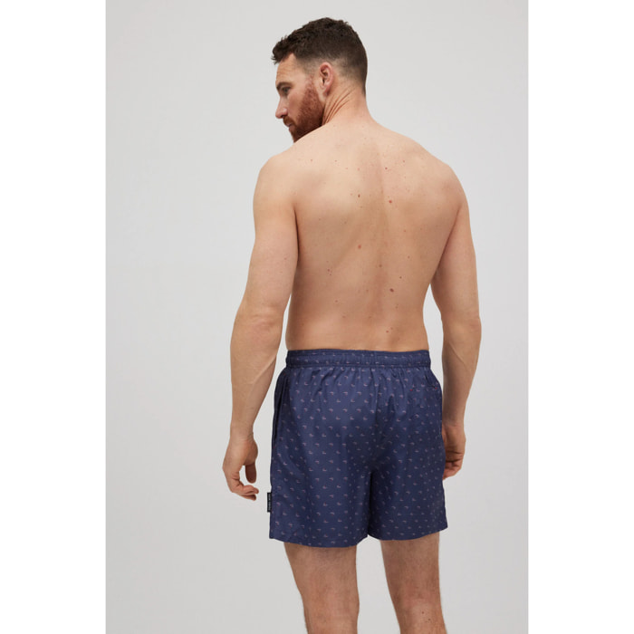 Costume da bagno medio stampato blu navy chiaro