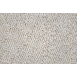 Lit avec sommier et tête de lit lisse - Tissu bouclette au style épuré - Adapté à tous les matelas, montage rapide - Grand Rangement