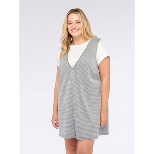 Fiorella Rubino - Vestito corto linea ad A con maxi scollo a V - Nero