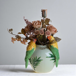 Vaso con pappagalli - 16xH20x6cm - Pezzi 1 - Bianchi Dino SpA