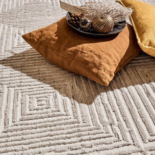 Tapis Loopin 323 gris - Motif en relief - Indoor & Outdoor