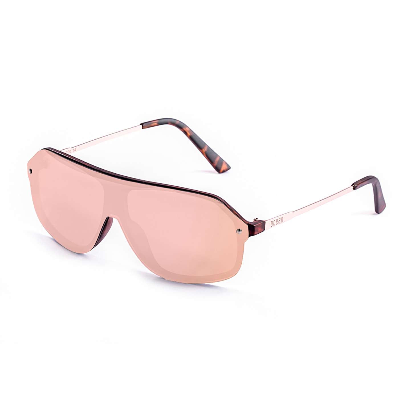 Occhiali da sole OCEAN BAY - montatura tartarugata opaca marrone con lenti piatte rosa