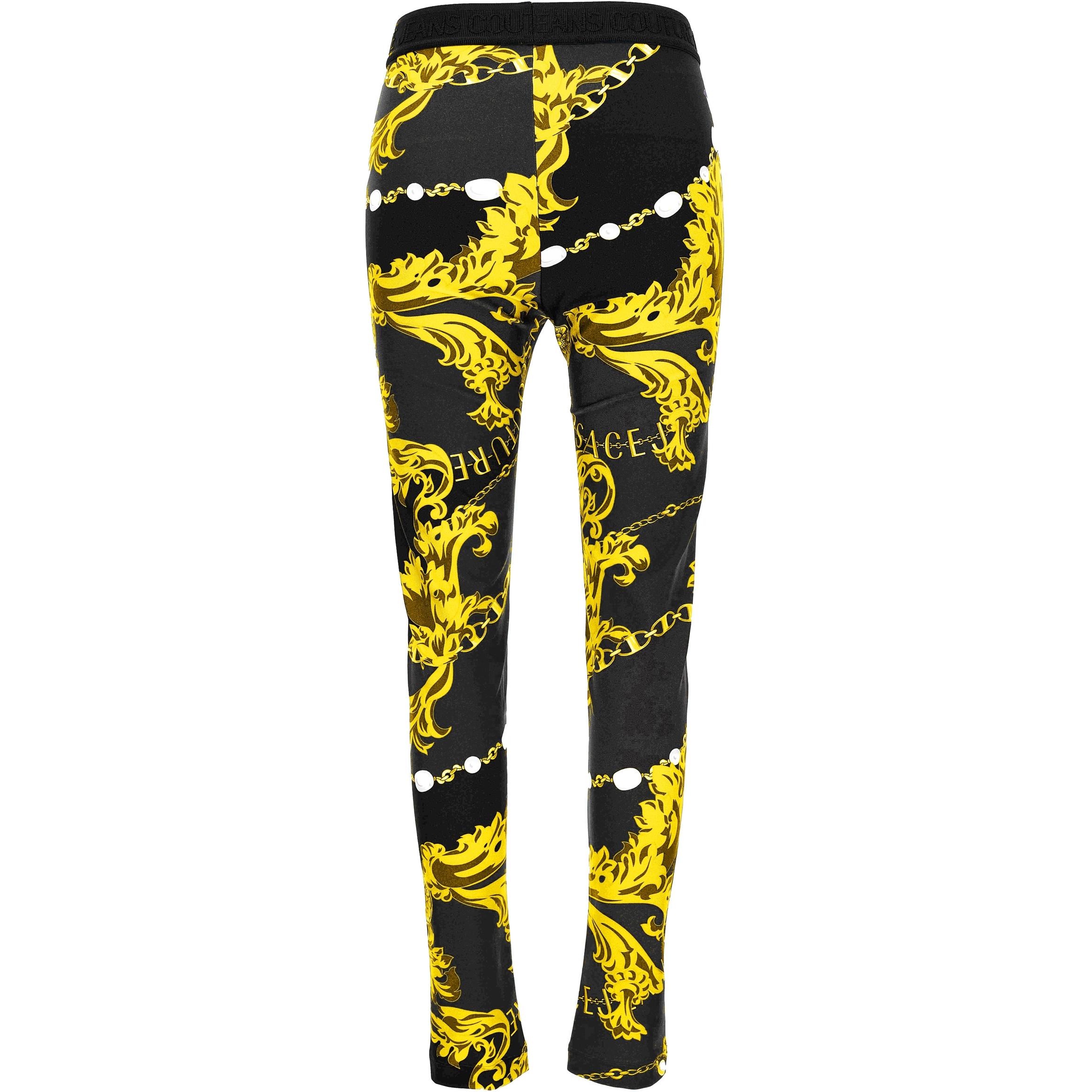 Versace Jeans Couture Leggings de Versace Jeans Couture con cinturilla de logo de estampado de cadena.