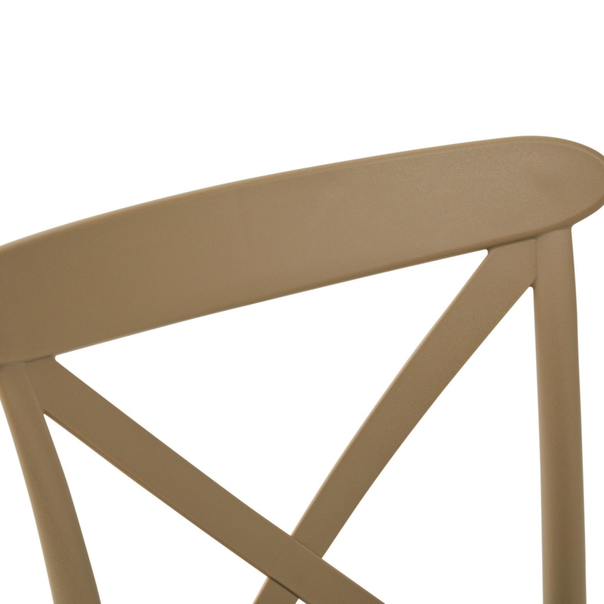 Set di 2 sedie ROTTERDAM in polipropilene tortora, impilabili