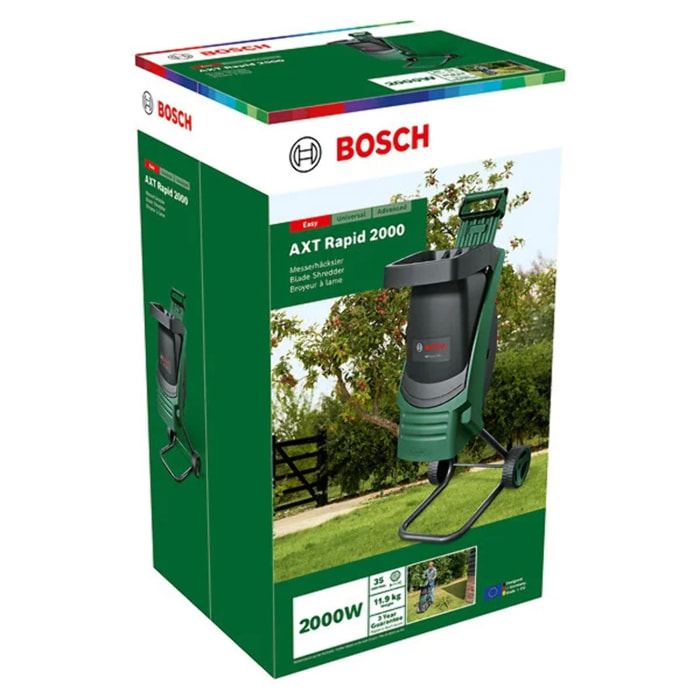 Broyeur de végétaux filaire Rapid 2000 BOSCH VERT - 0600853501