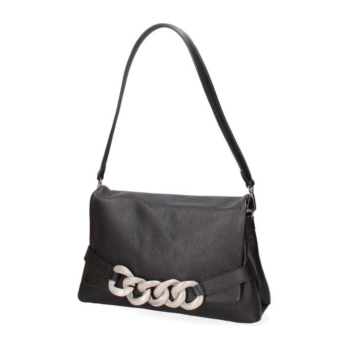 Borsa a spalla da donna In Vera pelle Made in Italy 27x17x11 cm