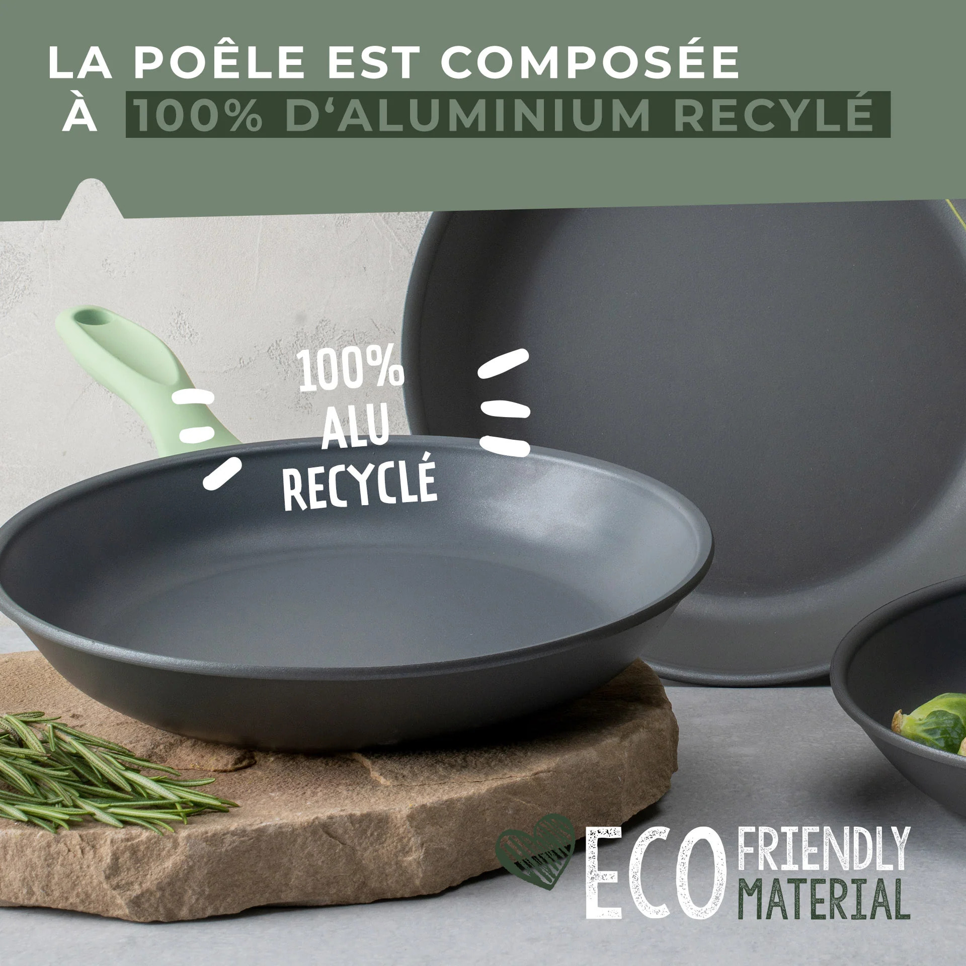 Poêle à frire 24 cm en aluminium recyclé Fackelmann Ecolution