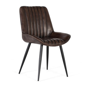 Silla de Piel 53 Cm Estilo Contemporáneo