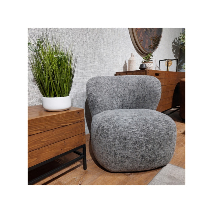 Fauteuil bas arrondi et enveloppant en tissu - 6 variations - BERRY