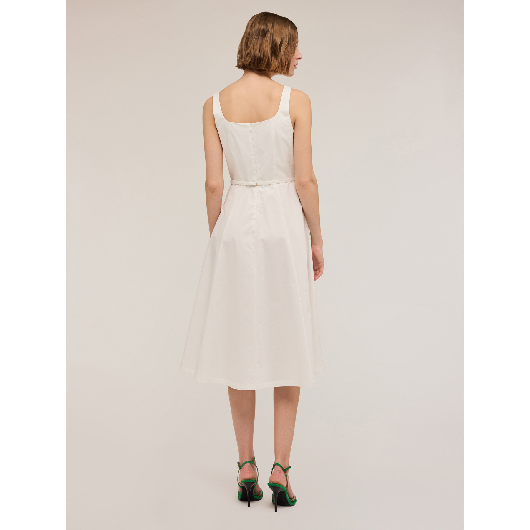 Motivi - Vestido midi de popelina - Blanco