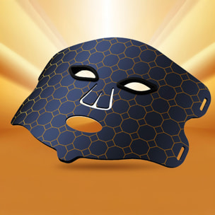 Maschera facciale per trattamento con luce LED, ringiovanente cutaneo tramite vibrazione fotonica. Con 4 modalità d'uso e 3 livelli di luminosità.
