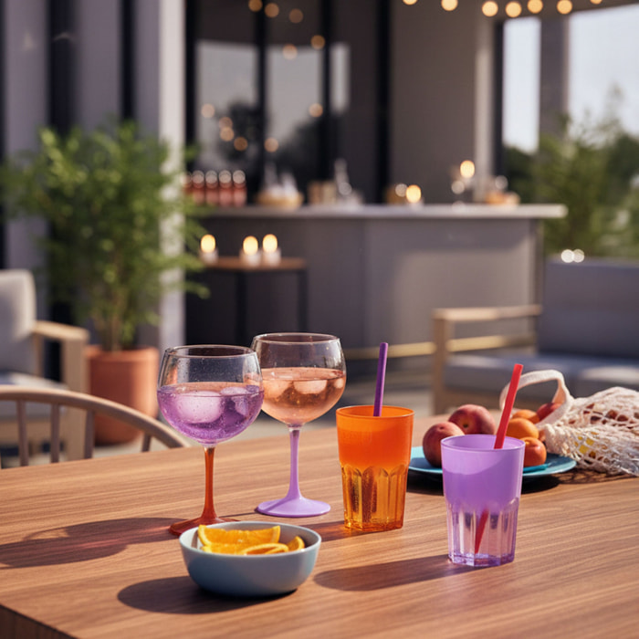 6 vasos de agua 40 cl naranjas Summer Pop - Luminarc