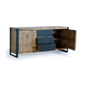 Aparador estilo industrial - madera de mango y metal - 180x45x80cm
