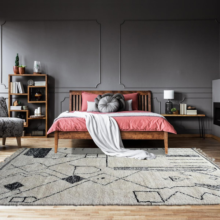 Authentique tapis berbère fait à la main en laine JEGE