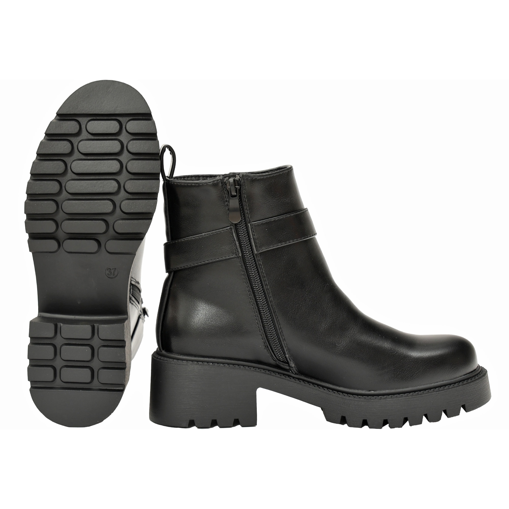 Stivaletti in simil pelle con fondo in gomma