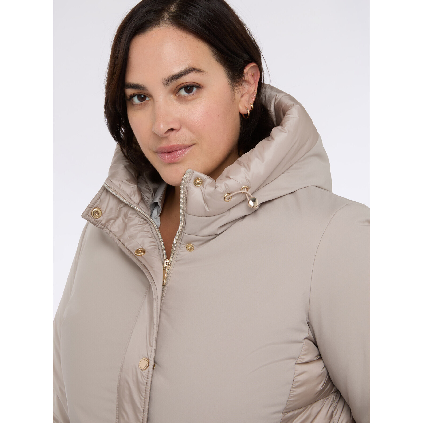 Fiorella Rubino - Plumífero híbrido con capucha - Gris