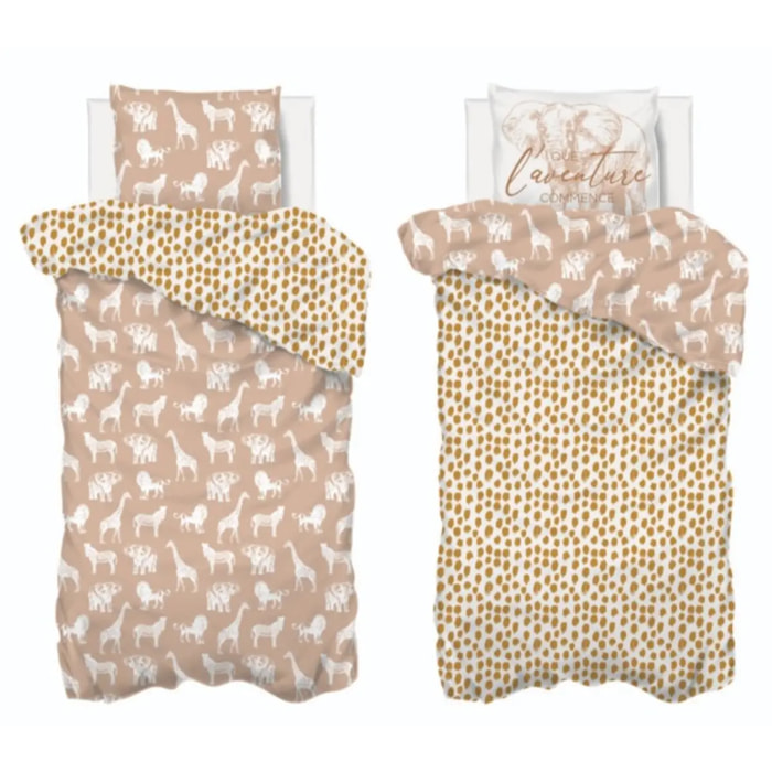 Parure de lit enfant "Savane" - coton 140x200 cm