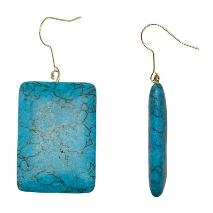 Pendiente placa turquesa