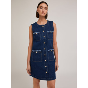 Motivi - Vestido camisero vaquero - Azul