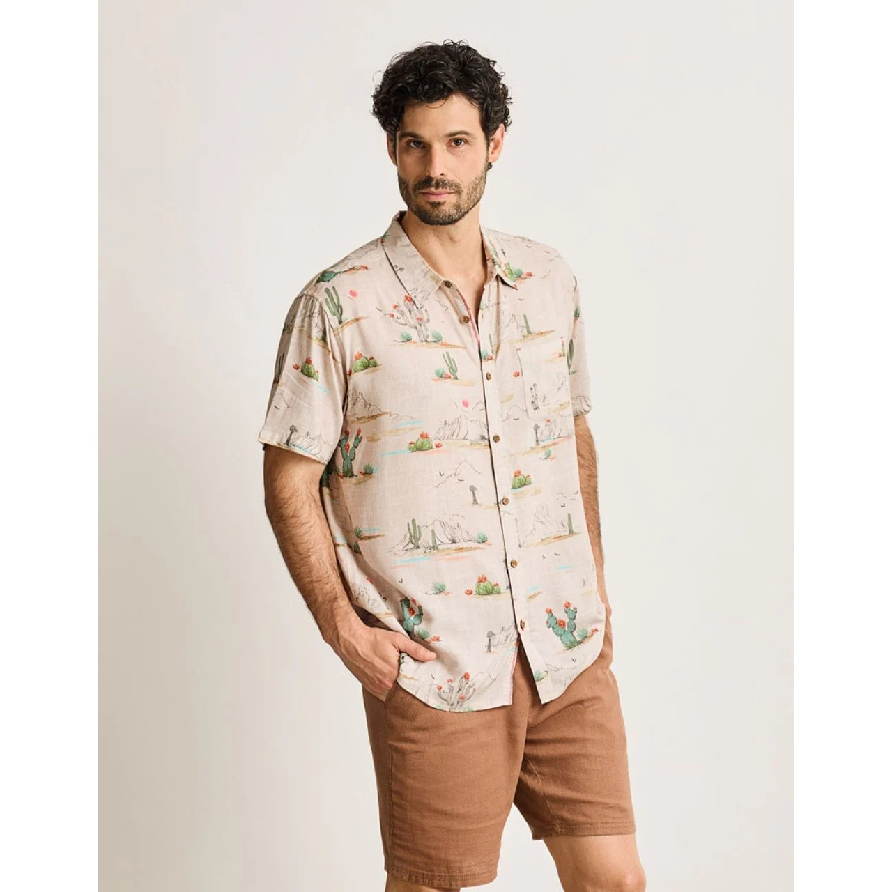 Camisa Manga Corta Beige - Tennessee