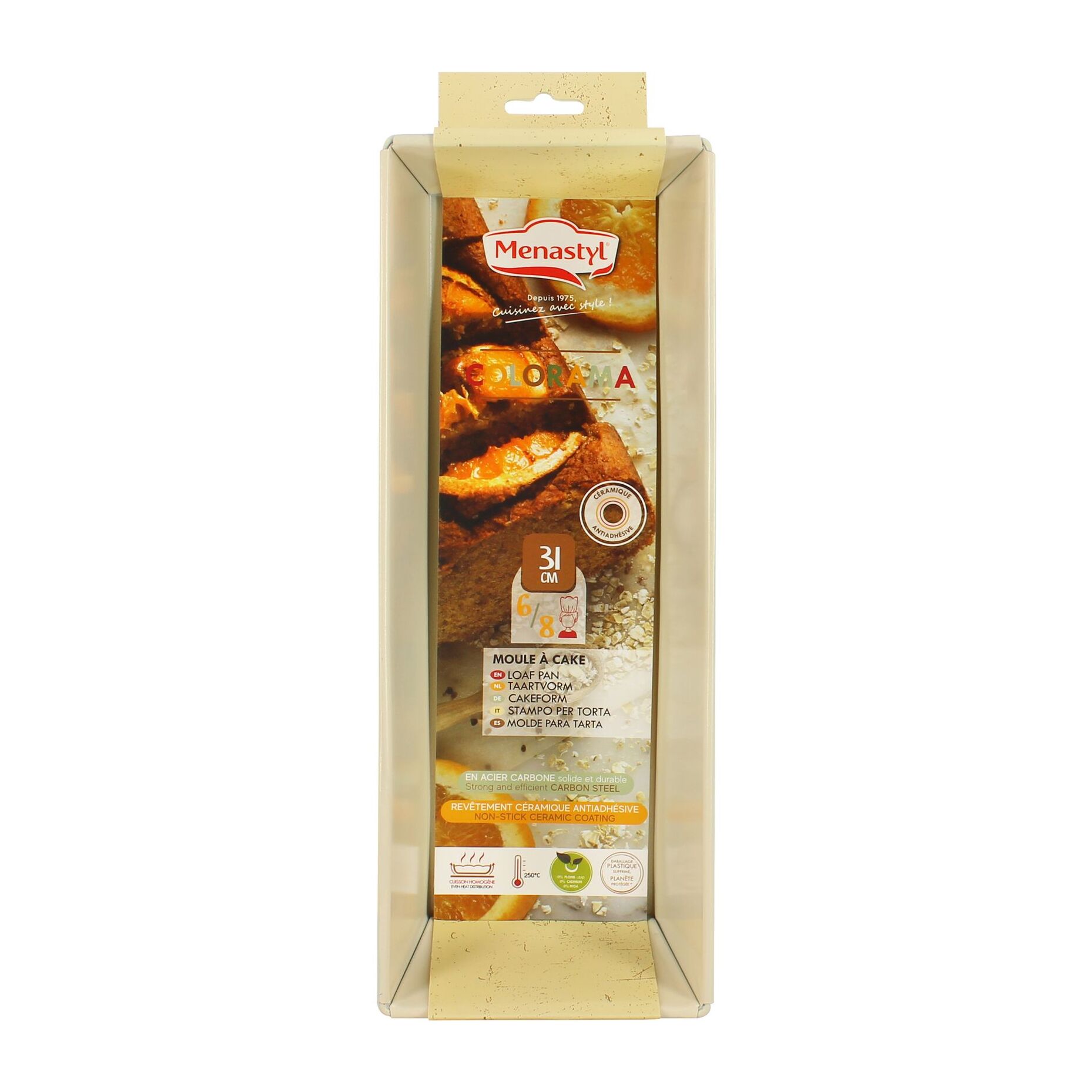 Moule à cake en acier carbone crème 30,5cm COLORAMA