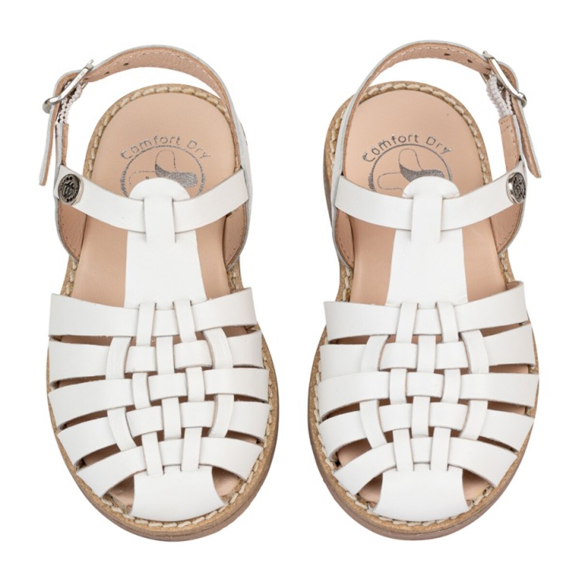 Cangrejera Elegante Piel Natural. Hebilla