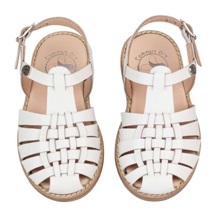 Cangrejera Elegante Piel Natural. Hebilla