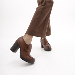 TRONCHETTO MOCASSINO TACCO MARRONE