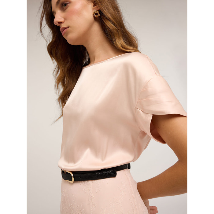 Motivi - Blusa con maniche a petalo - Beige