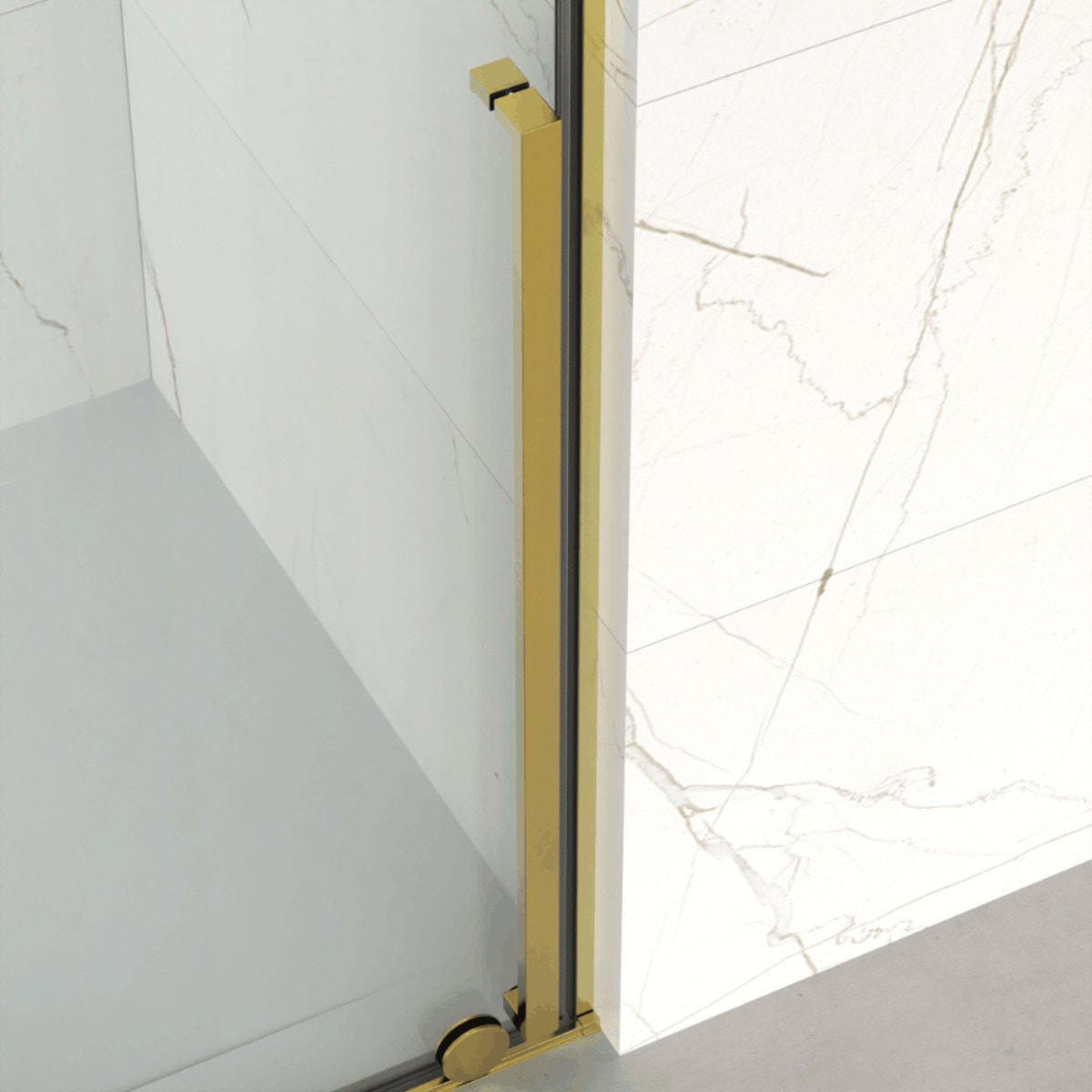 X-MOTION 120x200cm Paroi en verre coulissante Crystal Glass® 8 mm anticalcaire, avec bras et profilés Or brillant (SATBWIXM120Z)